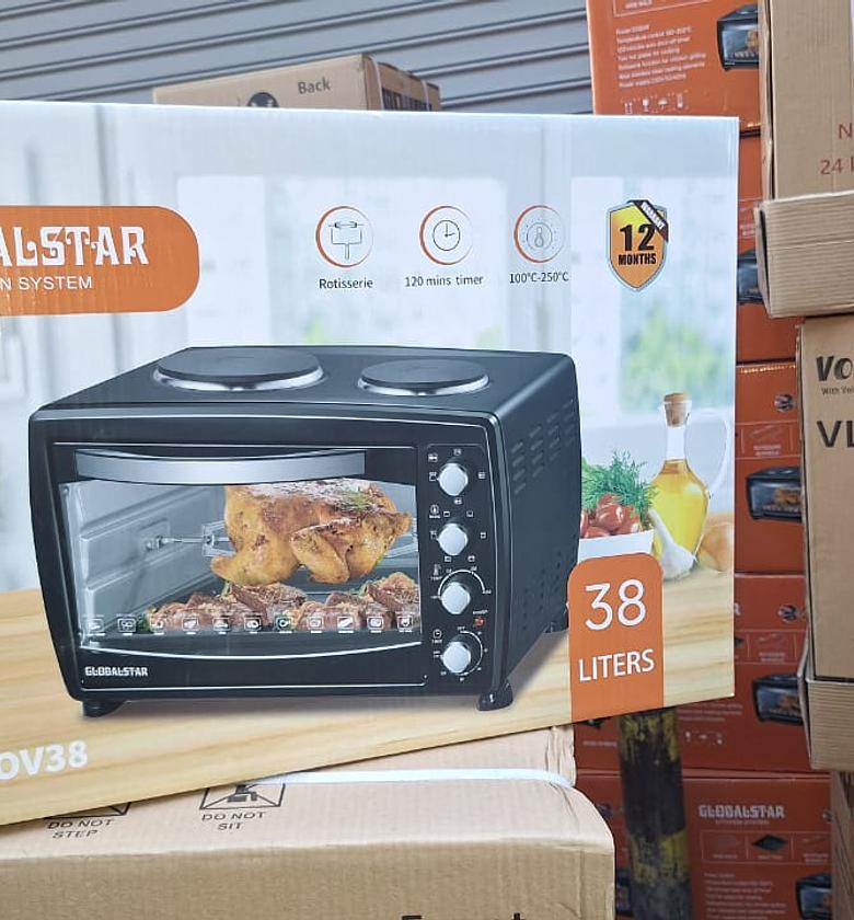 MICROWAVE OVEN. Global Star Microwave Oven With Rotisserie/Two Hot Plates 38 Liters image
