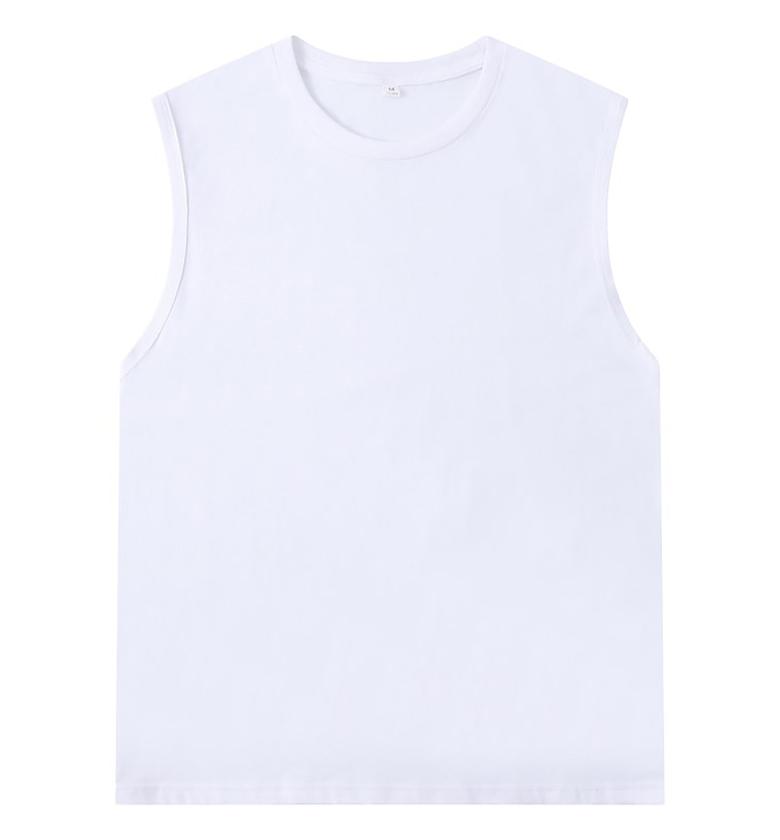 Men's Sleeveless T-Shirt in White and Black image