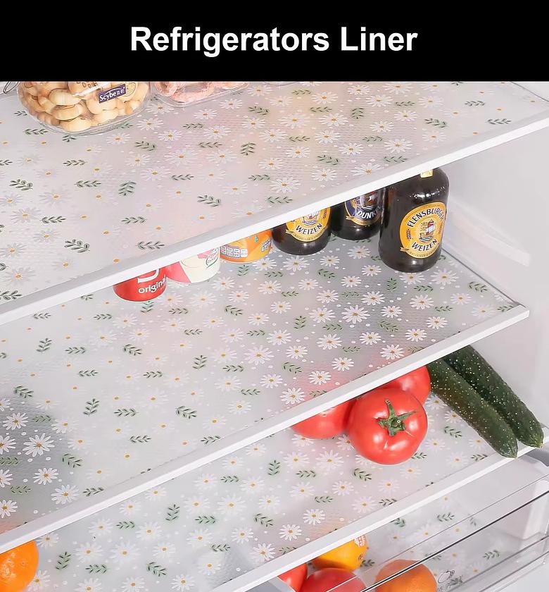 Shelf Liner Drawer Liner for Kitchen Cabinet Non-Adhesive, Strong Grip Anti Slip Cabinet Liners for Shelves, Durable Waterproof Cupboard Liner, floral 45cm*3m image