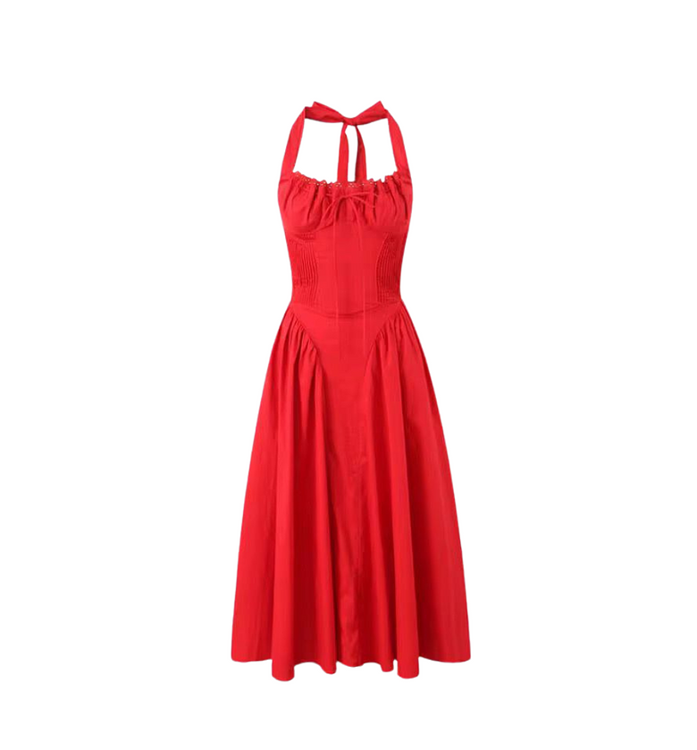 Flowy-Chic Red Dress image