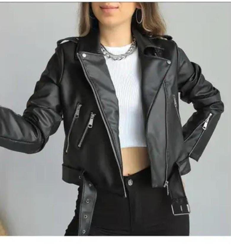 Ladies leather jackets image