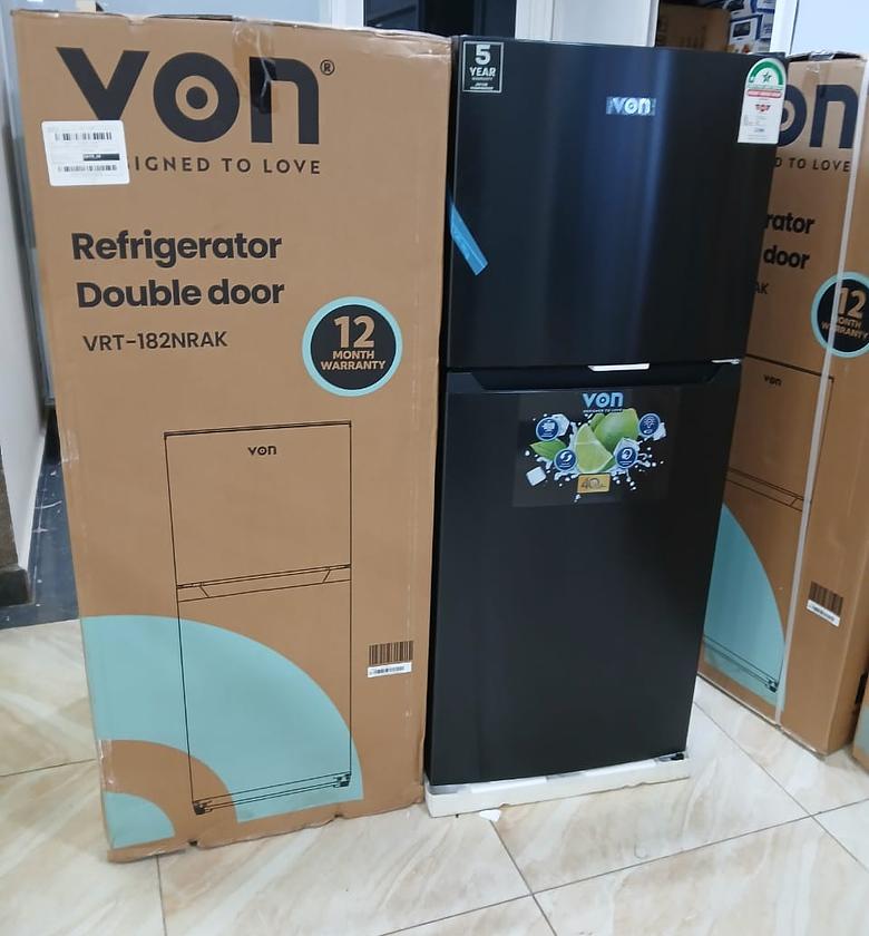 REFRIGERATOR. 181 liters No Frost Von Fridge TMF VRT - 182NRAK  ,dark inbox refrigerator image