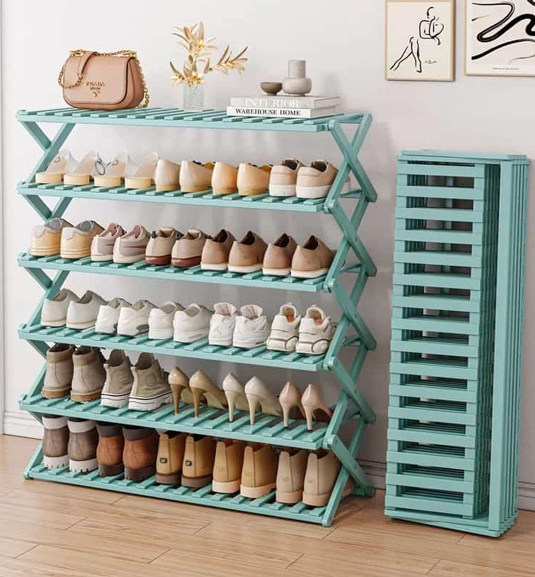 6 tier bamboo shoe rack stand  image