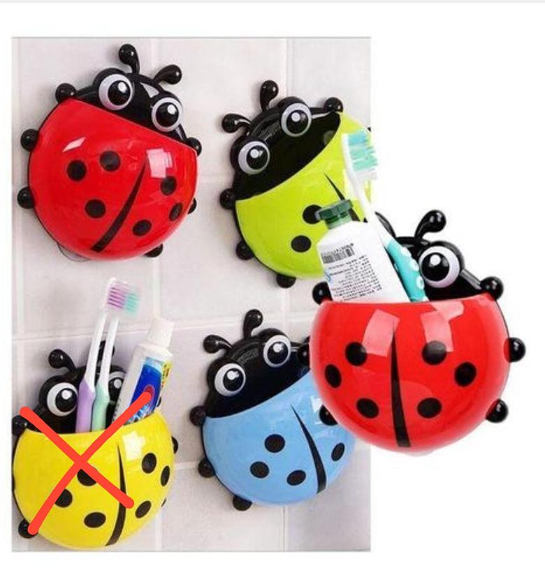 TOOTHBRUSH HOLDER. Ladybird toothbrush and paste holder image