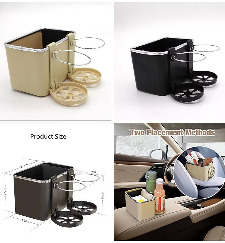 ARM REST ORGANIZER. Car arm rest organizer With twin bottle Holders image