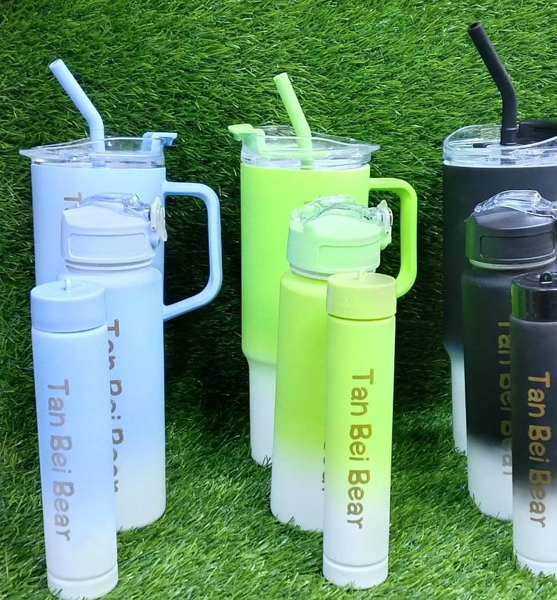 3in 1 Stanely  Tumbler With Handle Lid Straw Large Vacuum Travel Mug Outdoor Car Water Bottle Double Vacuum image