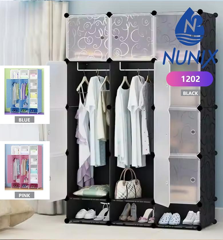 WARDROBE. 3 column portable Plastic wardrobe image