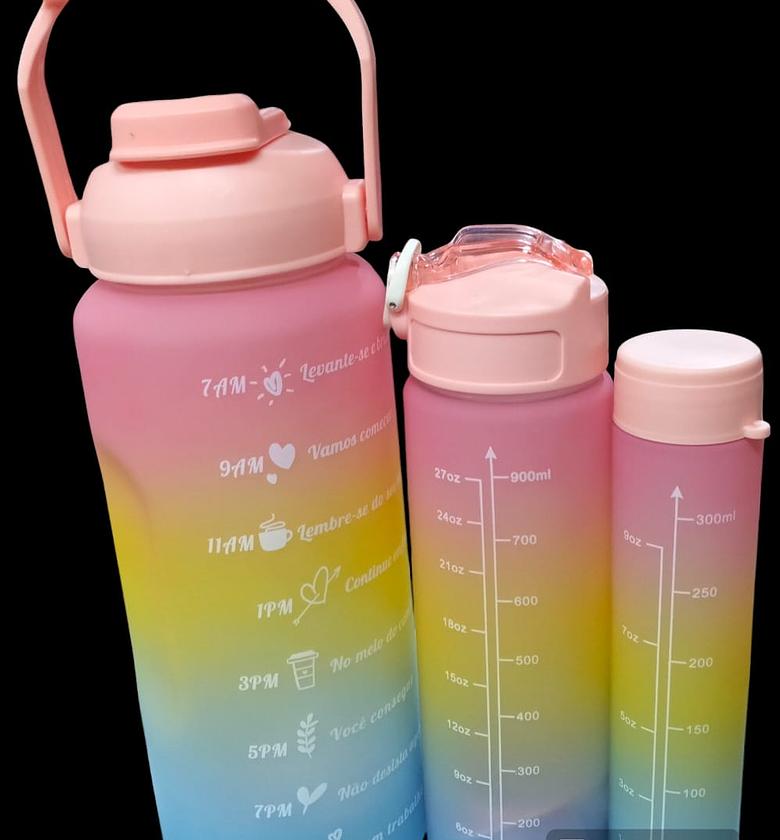 3-in-1 Time-Marked Motivational Water Bottle image