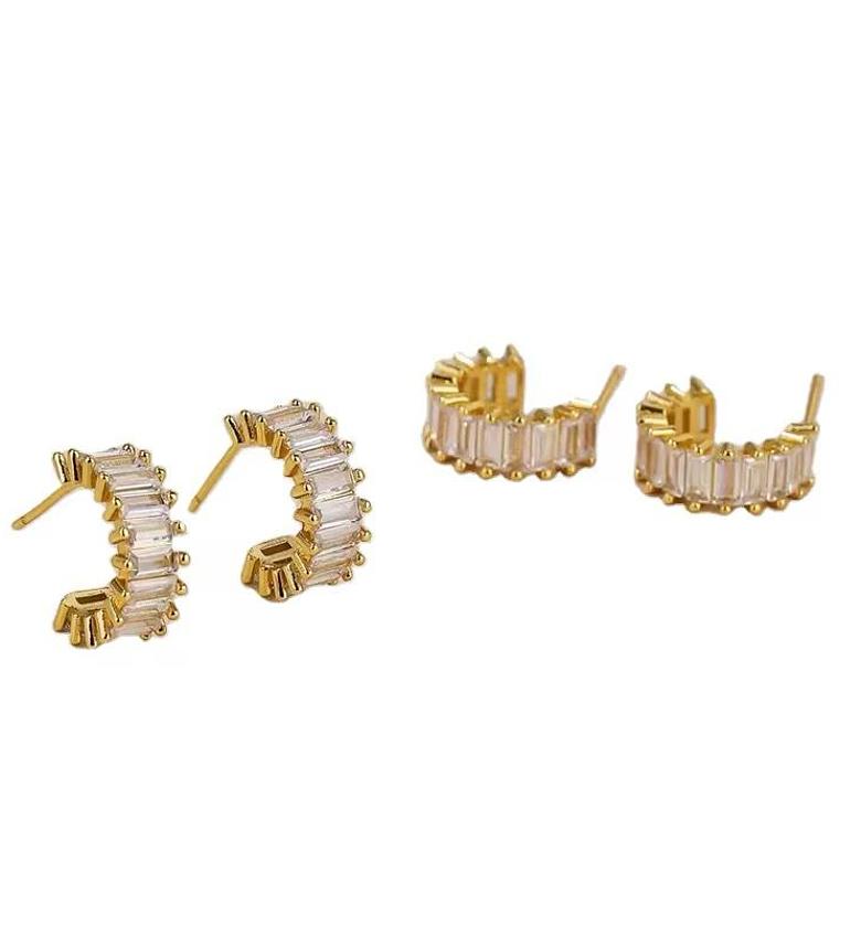Hypoallergenic C shape Earrings Gold coated  image