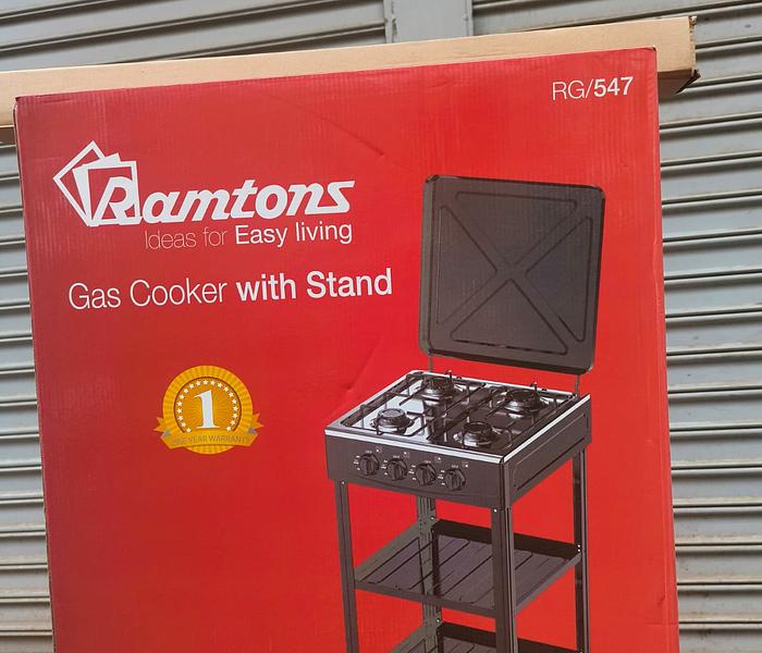 Ramtons 4 burner standing cooker with shelf image