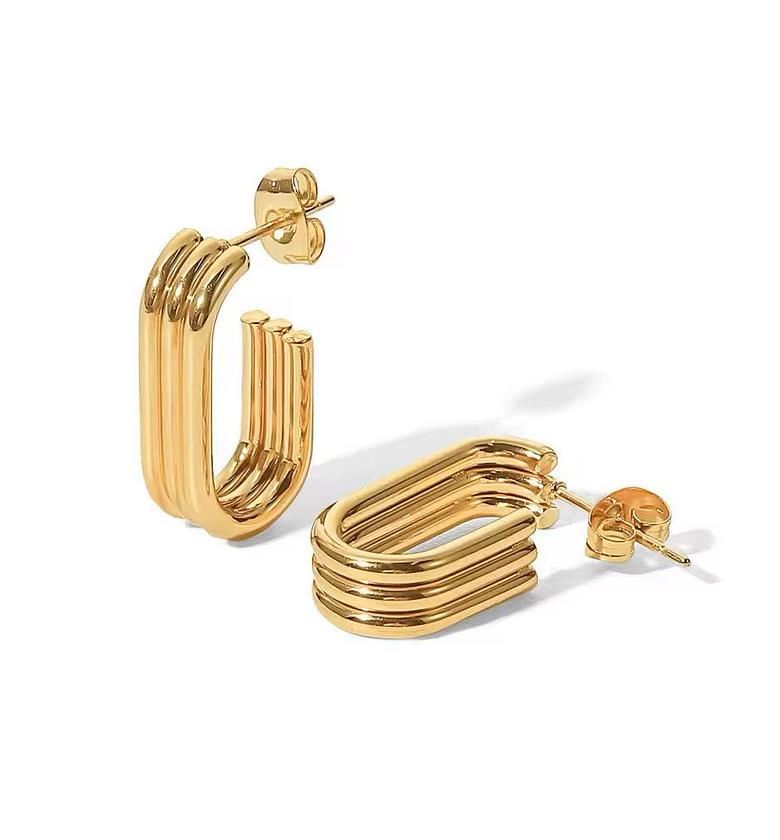 GOLD coated U shape earring image