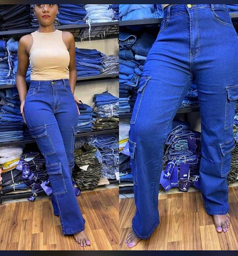 Ladies cargo pants and mom jeans image