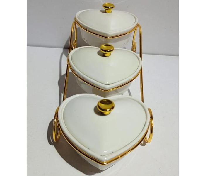 Snack bowl love with gold rack image