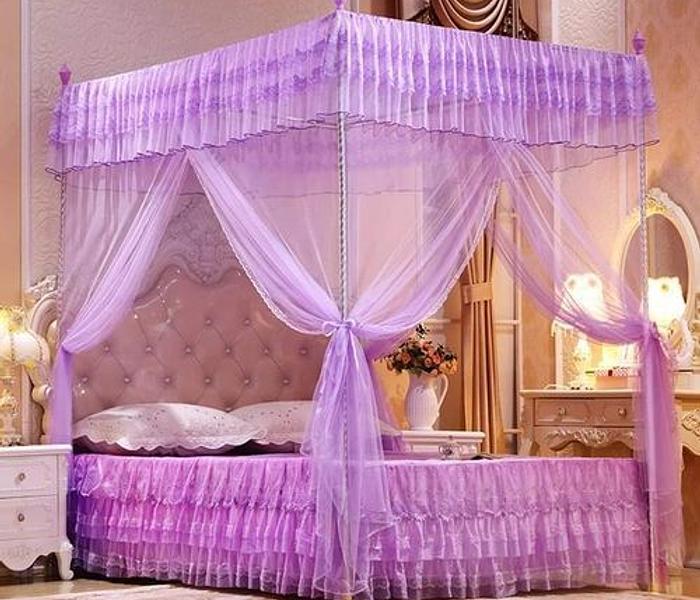 Metallic Stands Mosquito Net -purple image