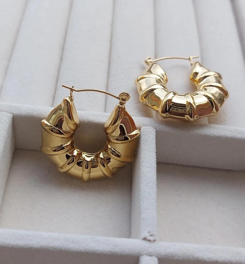 Gold Bamboo Hoops image