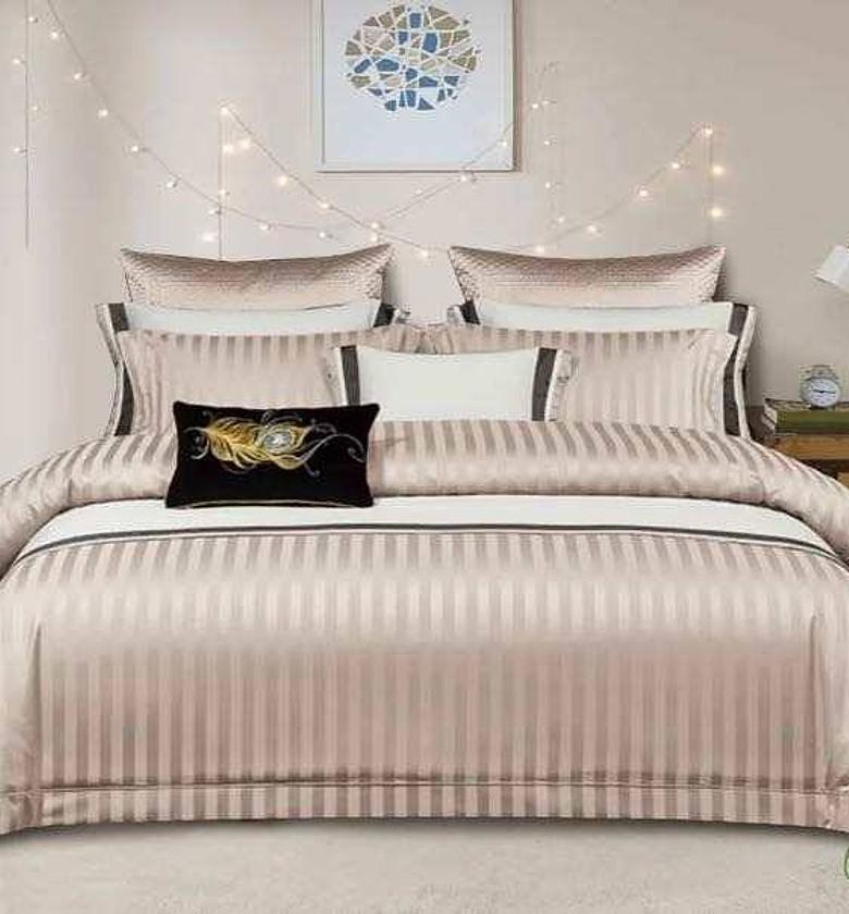 Cotton Satin Stripped duvet cover sets image
