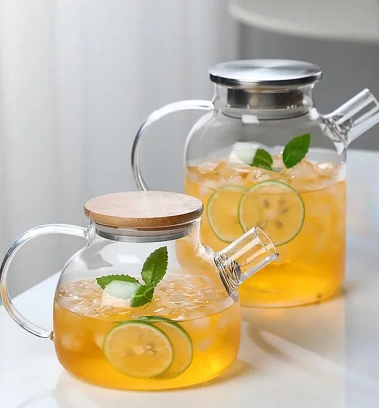 High borosilicate glass teapot  1500ml Stainless steel lid image