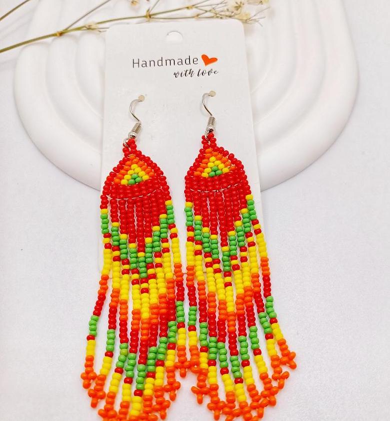 03 Beautiful handmade beads earrings image