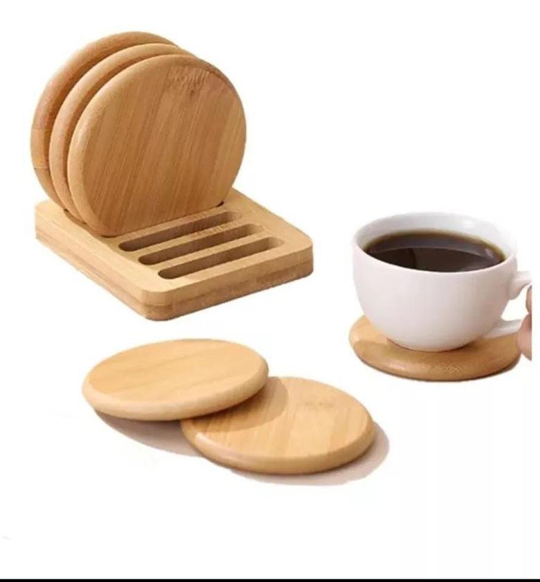 Eco friendly Heavy Duty Bamboo Coasters. image