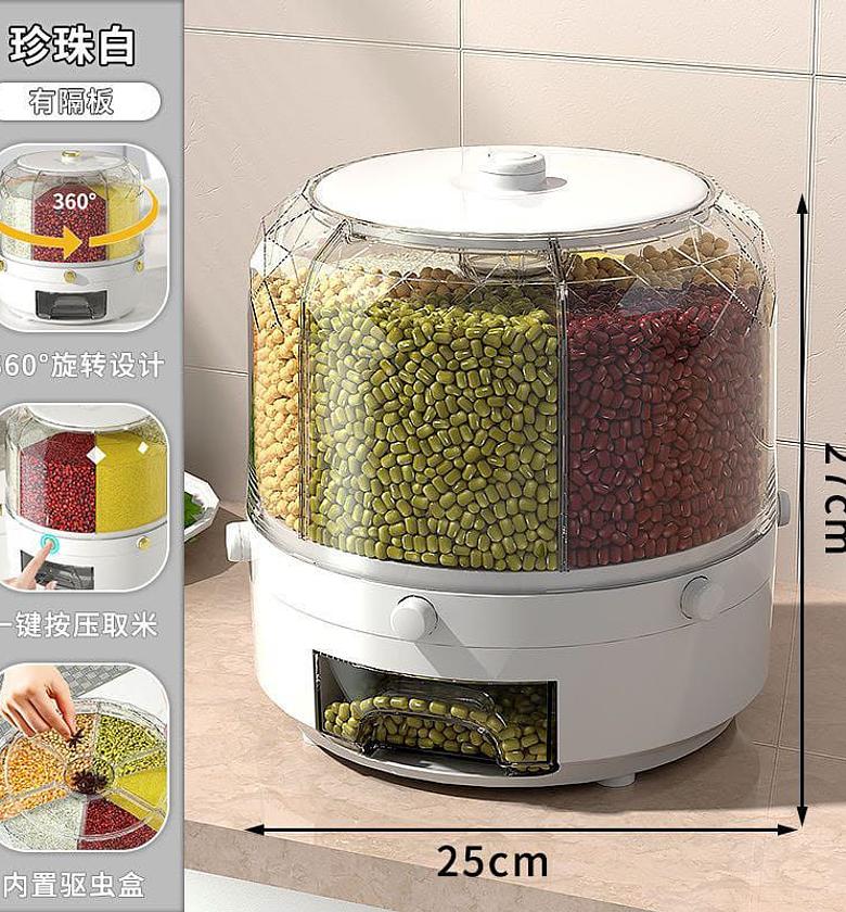 Rotating 6 compartments storage container  image
