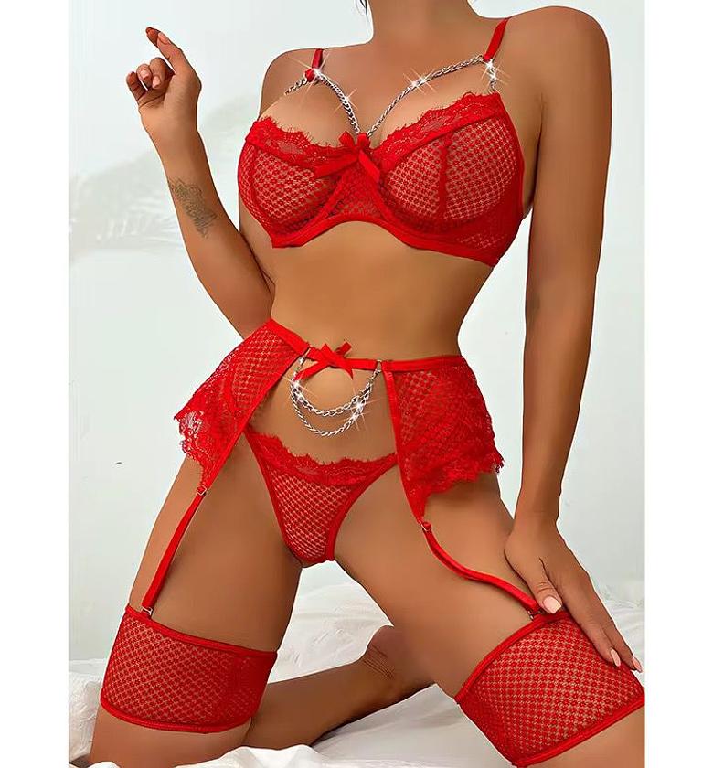 Erotic Underwear Senior Sexy Garter Lingerie Set image