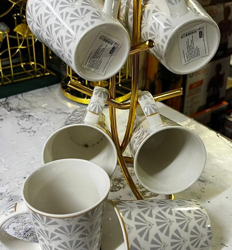 Ceramic Elegant Mugs/Cups Set (6 pcs) for Tea/Coffee image