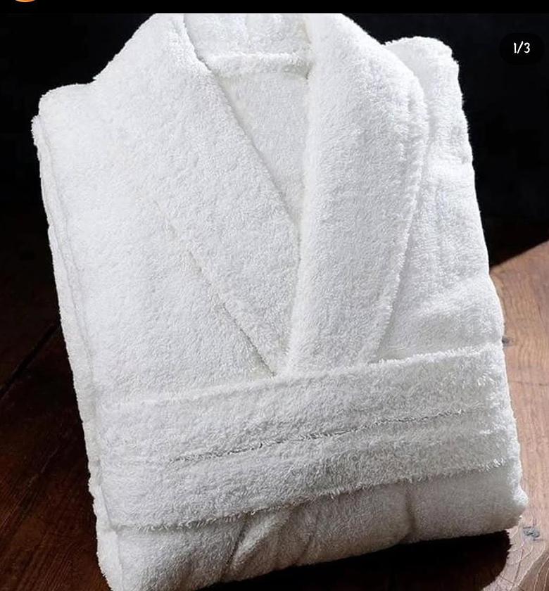 White cotton bathrobes. image