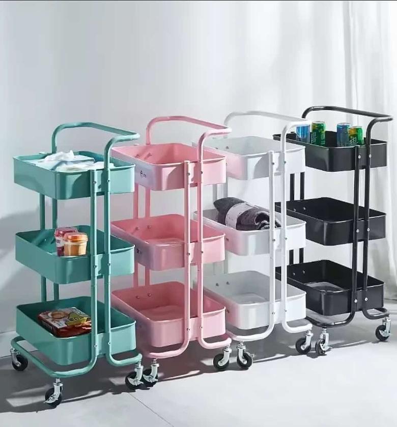 Multi-functional Movable Trolley Storage Rack( Fully Metallic) image