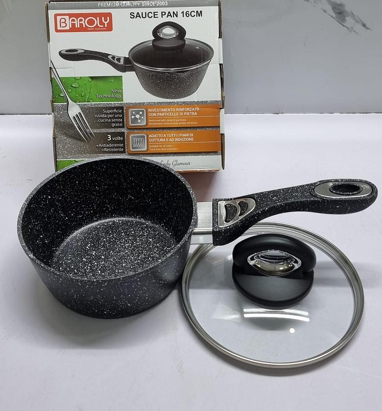Baroly German brand heavy Granite Sauce pans + lid now available in black colour in 3 sizes: Size ¤18cm and Size ¤20cm  image