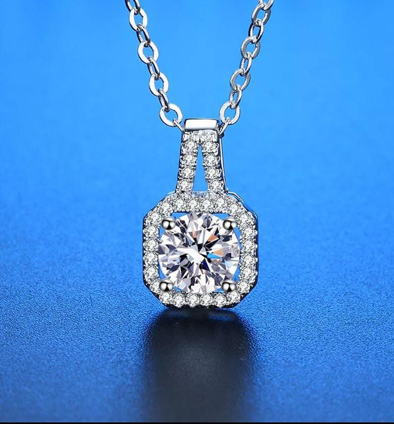 Square pendant Sterling sliver necklace image