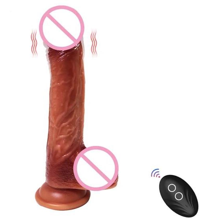 Thrusting Super Realistic High Quality Liquid Silicone Dildo Vibrator Artificial Penis Sex Toys With Remote Control image