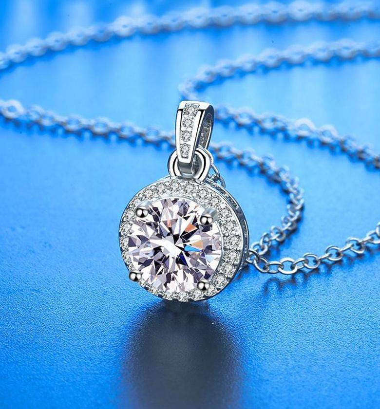 Round pendant Sterling sliver necklace image