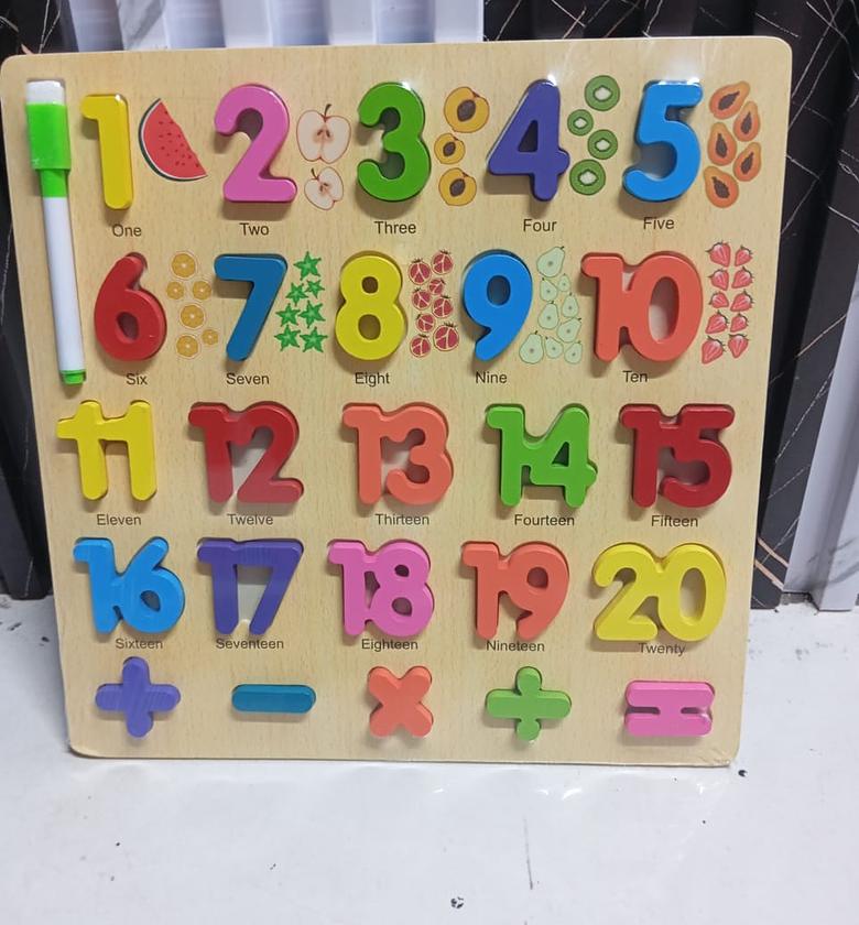 WOODEN PUZZLE. Kids learning wooden puzzle image