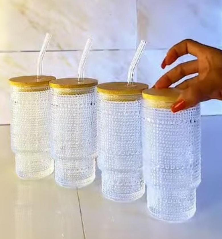 Embossed Vintage Glass Cup image