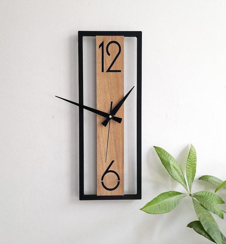 Modern minimalist wooden wall clock  image