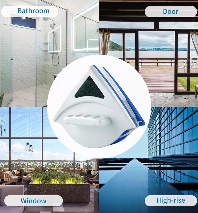 Double-sided Window Cleaner Glass Wiper Magnetic Cleaning Tools,  Adjustable Magnetic Glider Washing Brush Tools, for High-rise Double Car Glazed Windows Thickness image