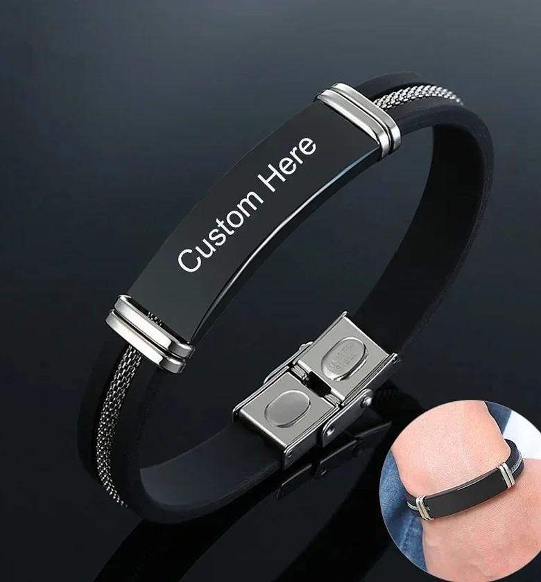 Silicone/ Stainless steel personalized/bespoke /customized bracelets  image