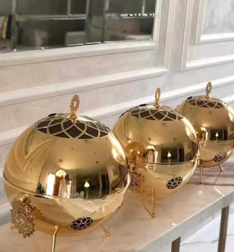 round Dome 10 litres  Chafing Dish Buffet Set, Round Chafing Dishes for Buffet  GOLD, Stainless Steel Chafers for Catering for Parties, Events image