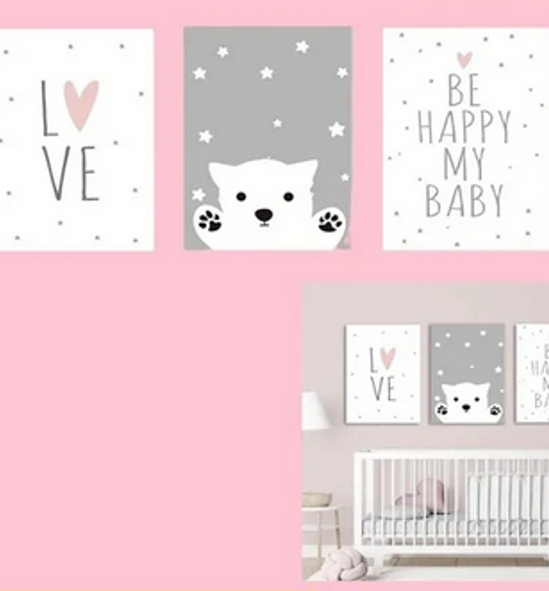 3peice canvas Frame Be happy MY Baby image