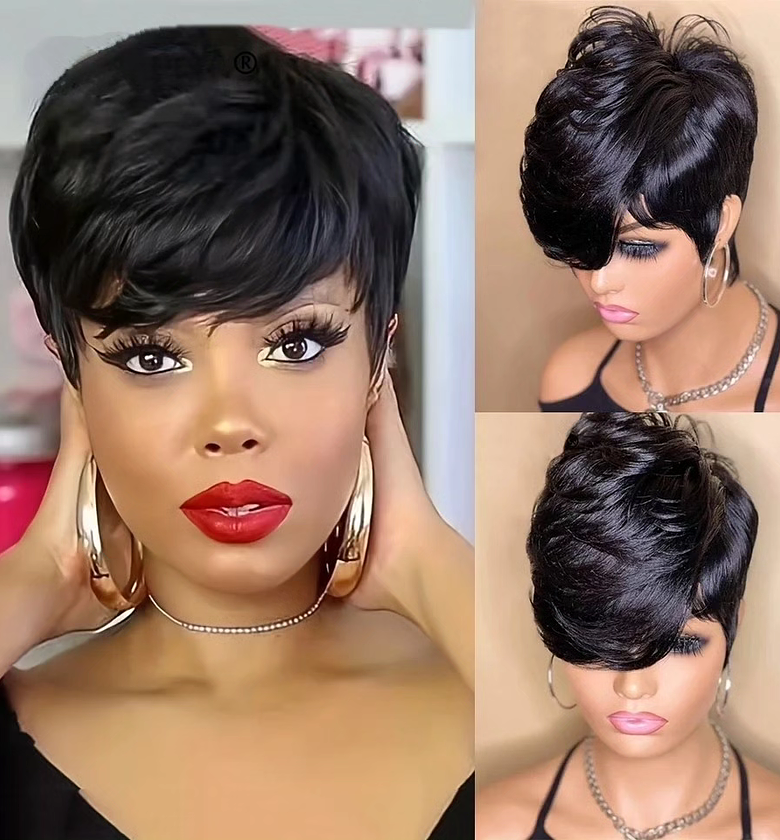 Human Hair Short Pixie cut wig image