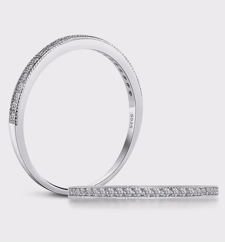 Sterling silver wedding band image