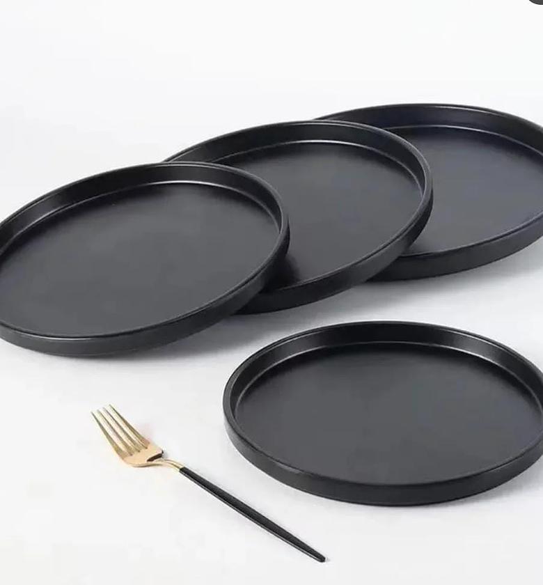 6pcs Black Ceramic plates image