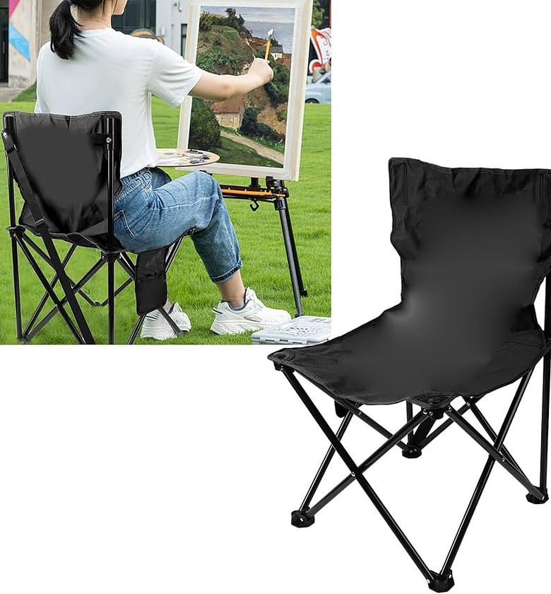   *foldable metallic frame water proof canvas  camping chair   *Available in black,green, blue &red colours* image