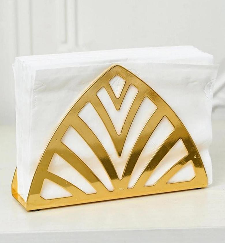 SERVIETTE HOLDER. Gold serviette holder image