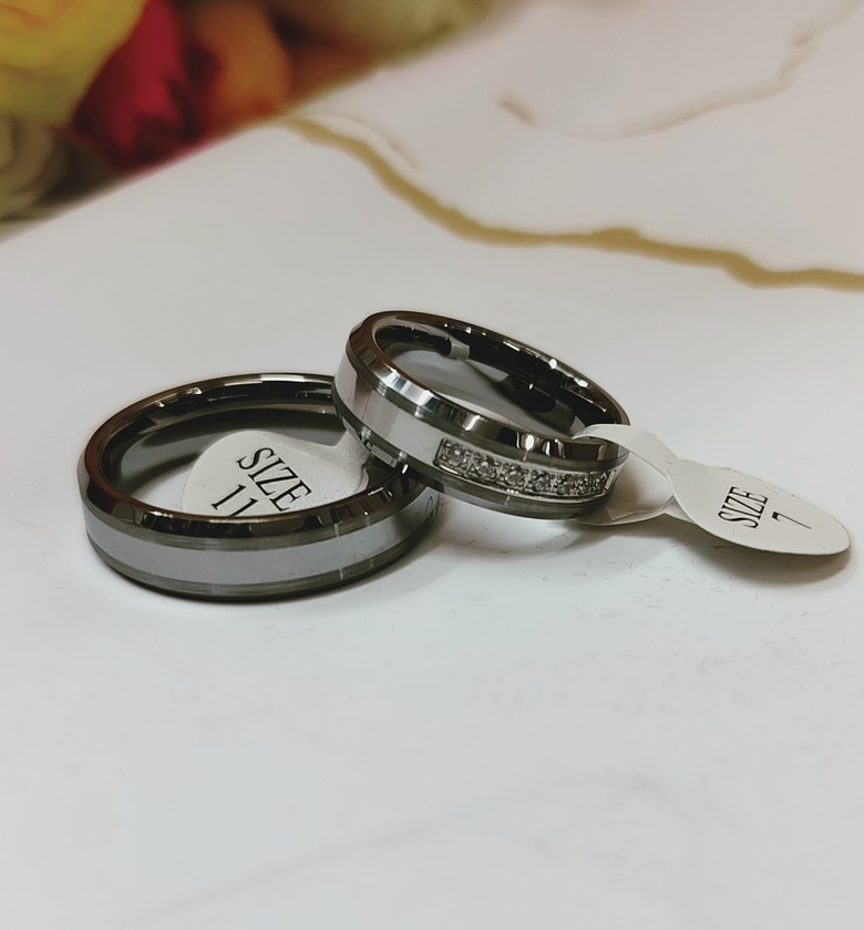 Tungsten carbide wedding bands  image