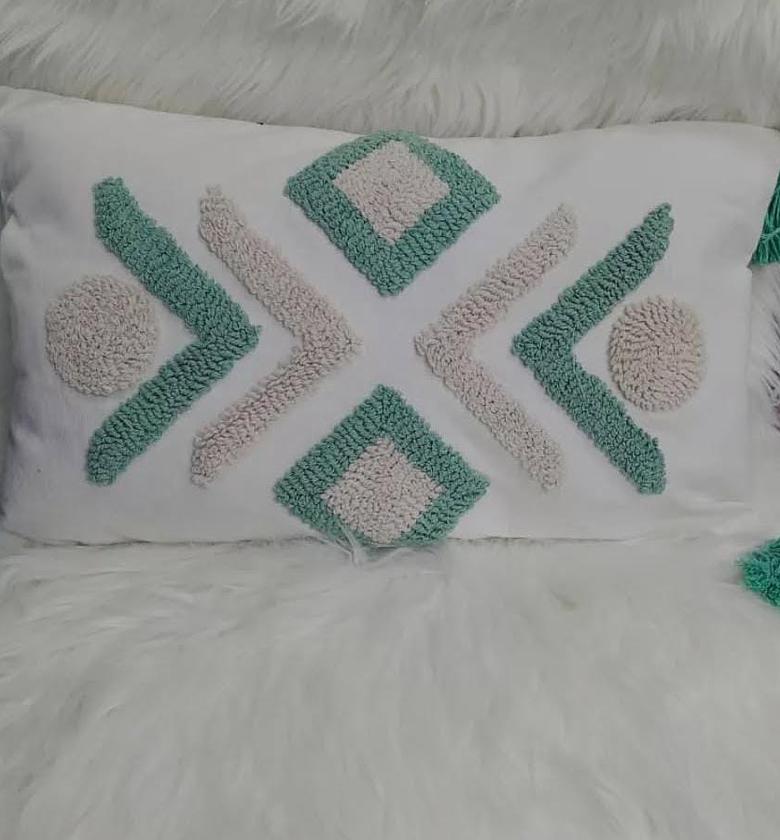 Boho throw pillow covers with tassels, image