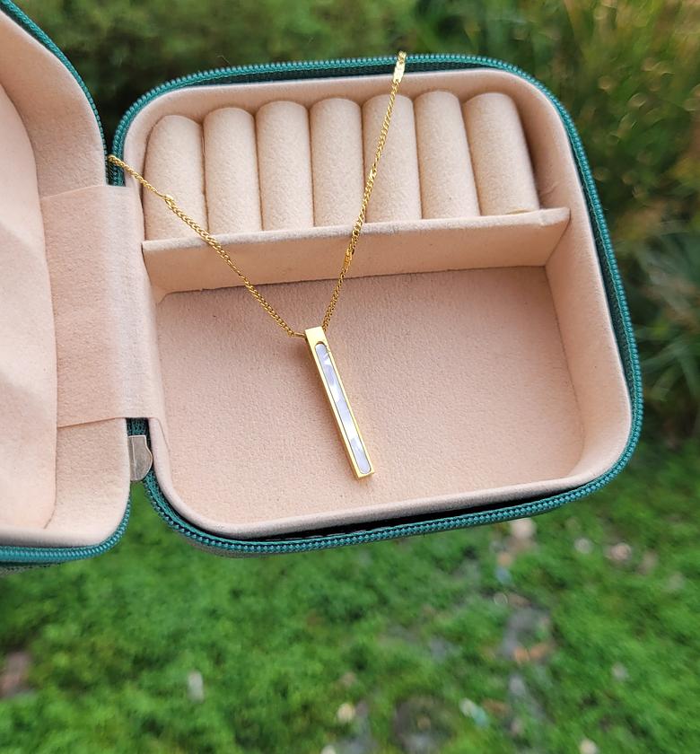 White bar necklace  image