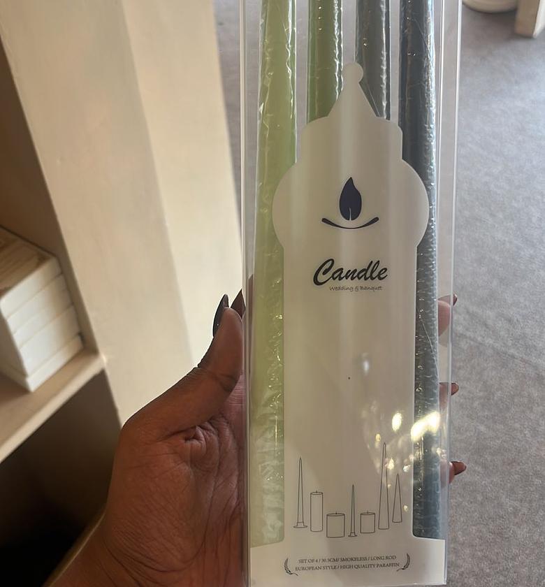 Green taper candle image