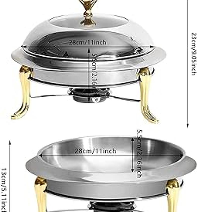 Chaffing dish set , 3.5 litres round stainless steel   image