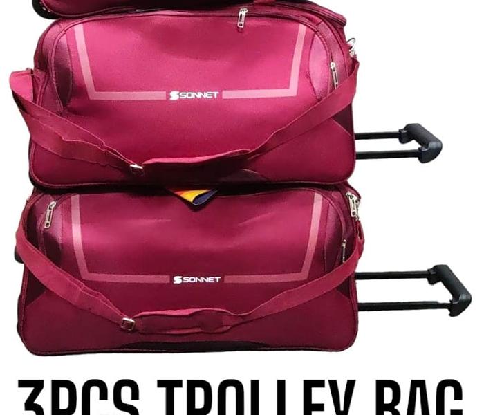 3 Pcs Trolley Bags -maroon image
